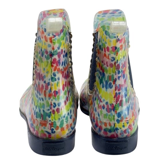 JACK ROGERS Women's Rain Boots Multicolor Rubber Elastic Side Panels Size 9M - Picture 4 of 9